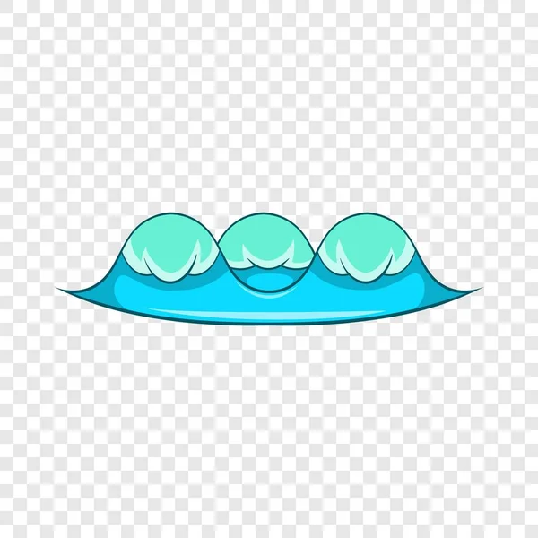 Wave with pena icon, cartoon style — стоковый вектор