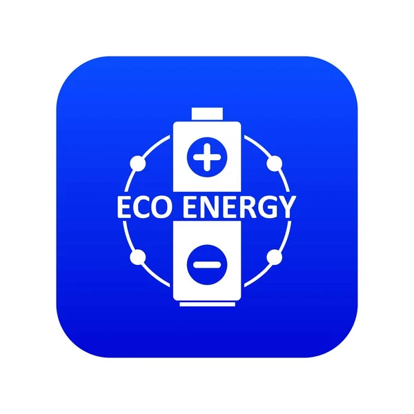 Eco battery icon blue vector — Stock Vector