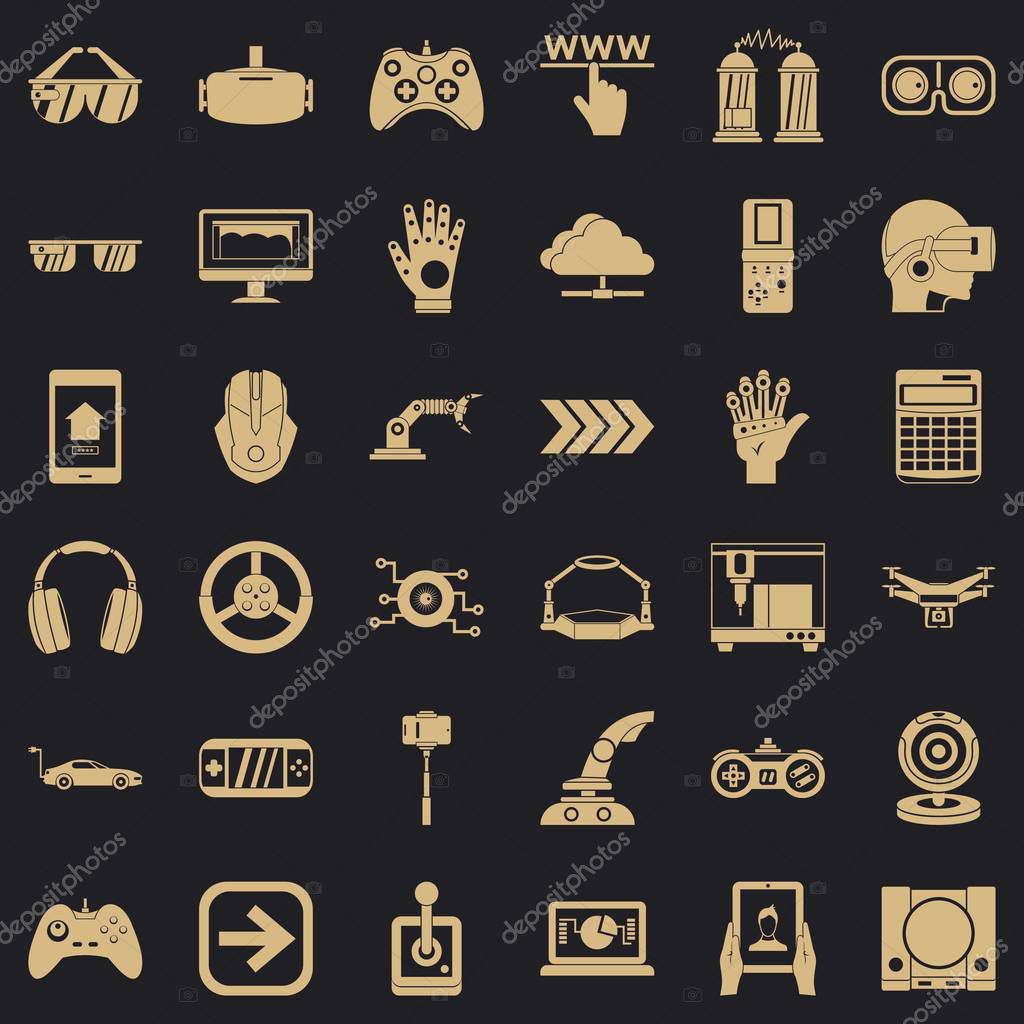 Playing icons set. Simple style of 36 playing vector icons for web for any design