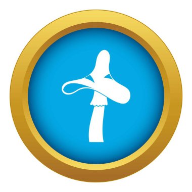 Toksik mantar simgesi mavi vektör izole