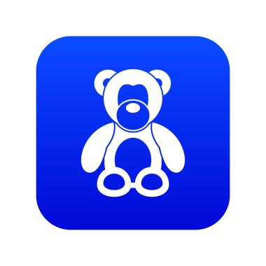 Oyuncak ayı simgesi dijital mavi