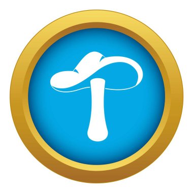 Sonbahar mantar simgesi mavi vektör izole