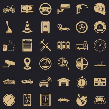 Garaj Icons set, basit tarzı