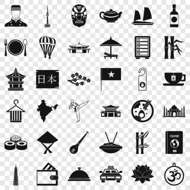 İyi yemek Icons set, basit tarzı