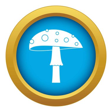 Amanita simgesi mavi vektör izole