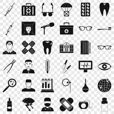 Zeki Doktor Icons set, basit tarzı