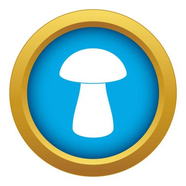 Mantar boletus simgesi mavi vektör izole