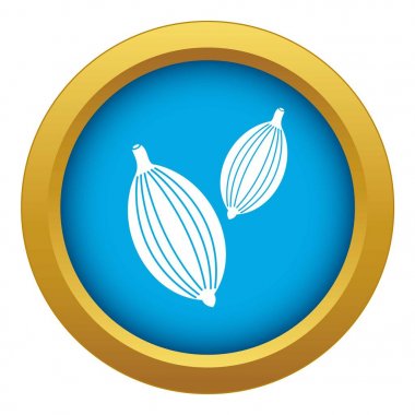 Kakule bakla simgesi mavi vektör izole