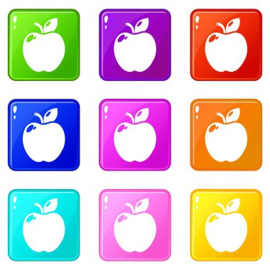 Apple simgeleri 9 renk koleksiyonu ayarlayın