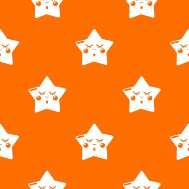 Uyuyan yıldız deseni vektör turuncu