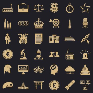 Kişi Icons set, basit tarzı