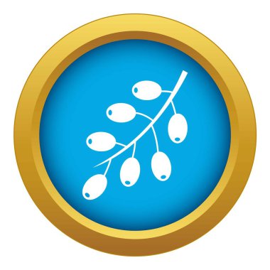 Böğürtlen şube simgesi mavi vektör izole