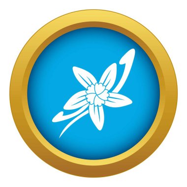 Bir çiçek simgesi mavi vektör izole ile Vanilya çubukları