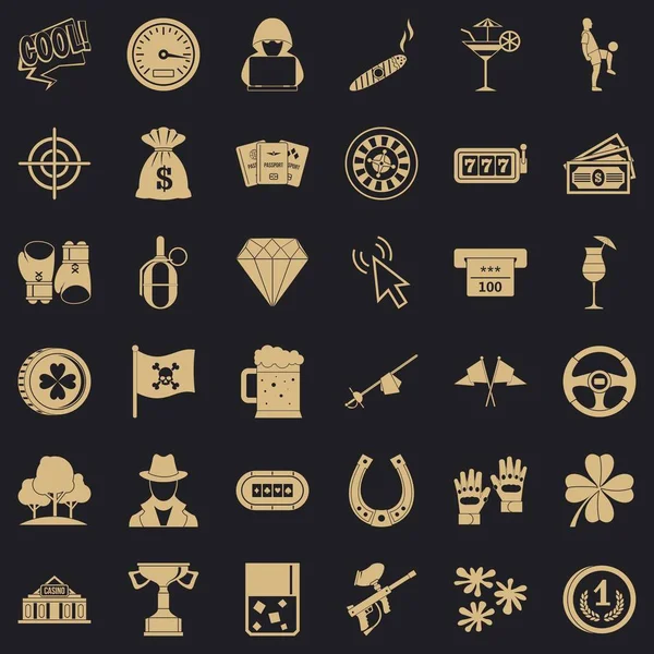 Blackjack Icons set, basit tarzı