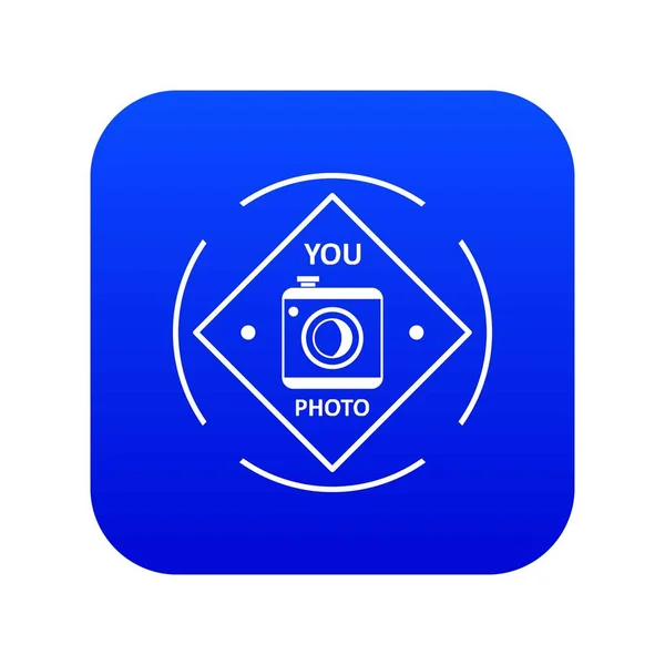 Camera pictogram blauwe vector — Stockvector