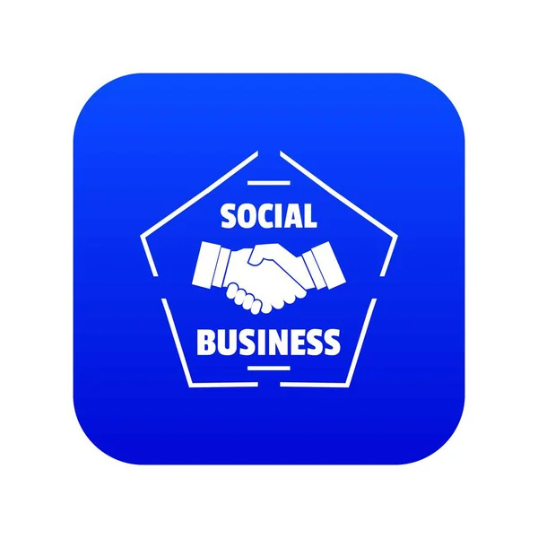 Κοινωνική επιχείρηση εικονίδιο μπλε Διάνυσμα — Διανυσματικό Αρχείο