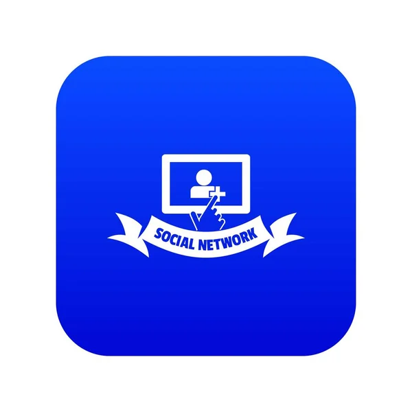 Icono de red social vector azul — Archivo Imágenes Vectoriales