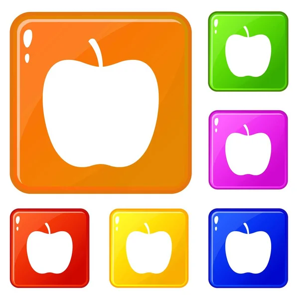 Glanzende Apple Icons set vector kleur — Stockvector