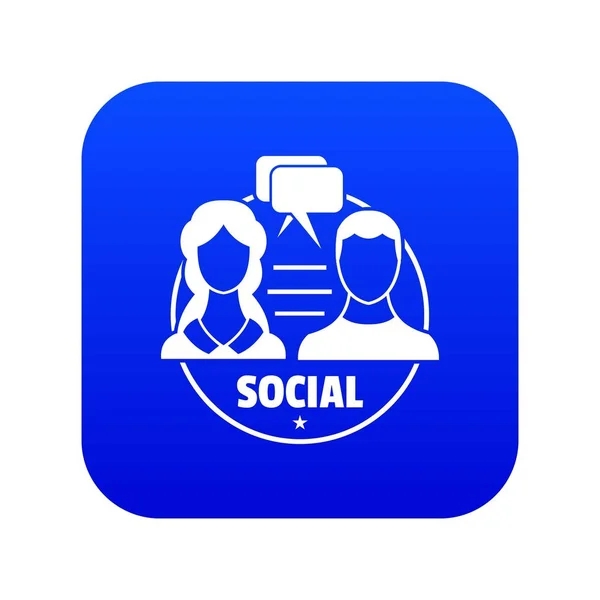 Modrý symbol společenské ikony — Stockový vektor