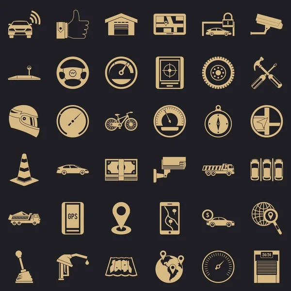 Otomotiv Icons set, basit tarzı