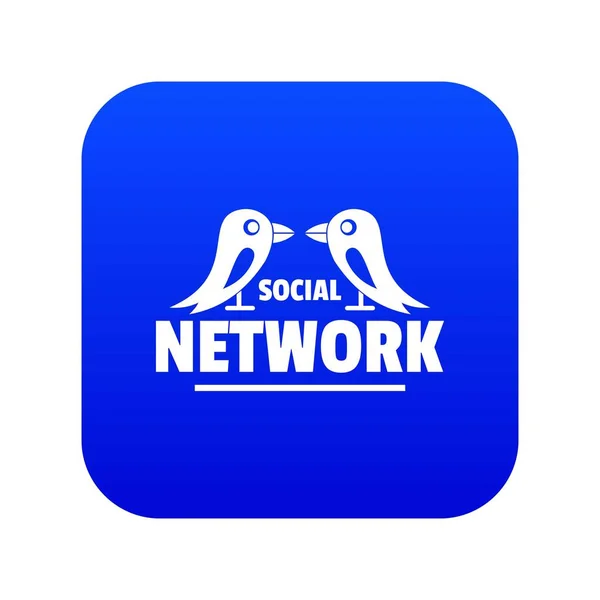 Bird icono de red social vector azul — Archivo Imágenes Vectoriales