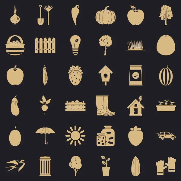 Bahçe Icons set, basit tarzı
