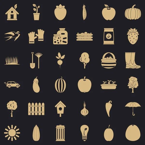 Ekipman Icons set, basit tarzı