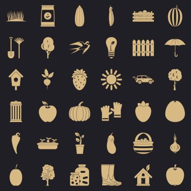 Bahçe Icons set, basit tarzı