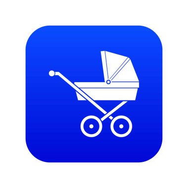 Bebek arabası simgesi dijital mavi