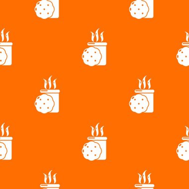 Çay ve bisküvi desen vektör turuncu