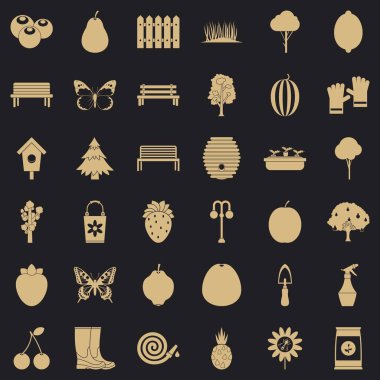 Meyve sepeti Icons set, basit tarzı