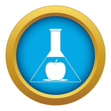 Elma simgesi mavi vektör izole ile test şişesi