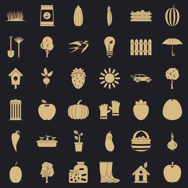 Bahçe Icons set, basit tarzı