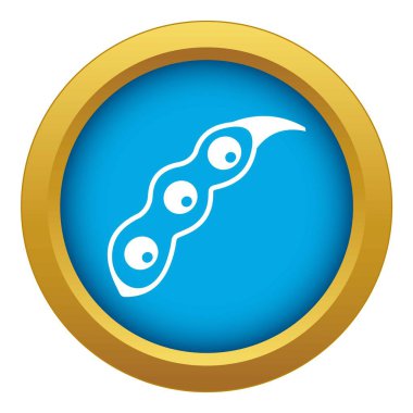 Olgun soya ikonu mavi vektör izole