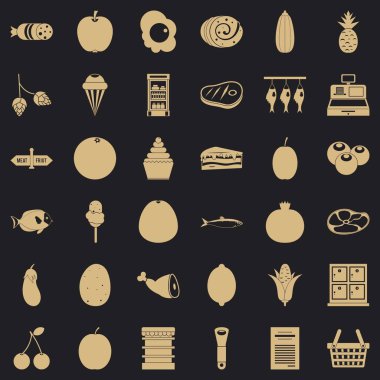 Bakkal Icons set, basit tarzı