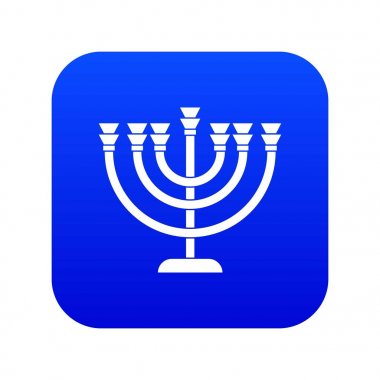 Menorah simgesi dijital mavi