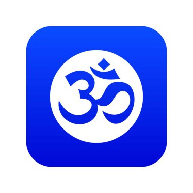 Sembol Aum simgesi dijital mavi