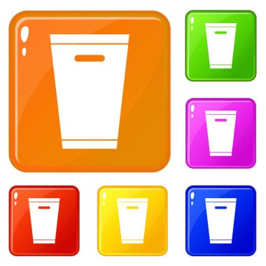 Çöp kutusu simgeleri vektör rengini ayarla