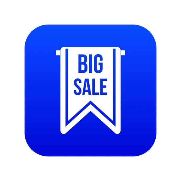 Grande icône de bannière de vente numérique bleu — Image vectorielle