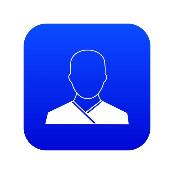 Icône moine bouddhiste numérique bleu — Image vectorielle