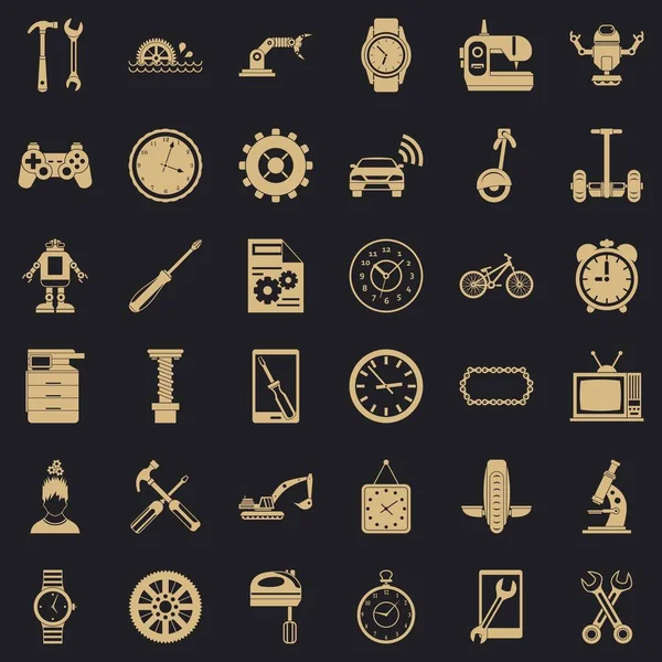 Dişli Icons set, basit tarzı