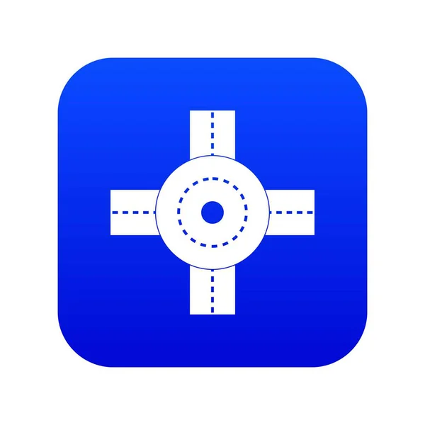 Gran cruce de carreteras icono digital azul — Archivo Imágenes Vectoriales