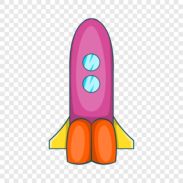 Rocket con due oblò icona, stile cartone animato — Vettoriale Stock