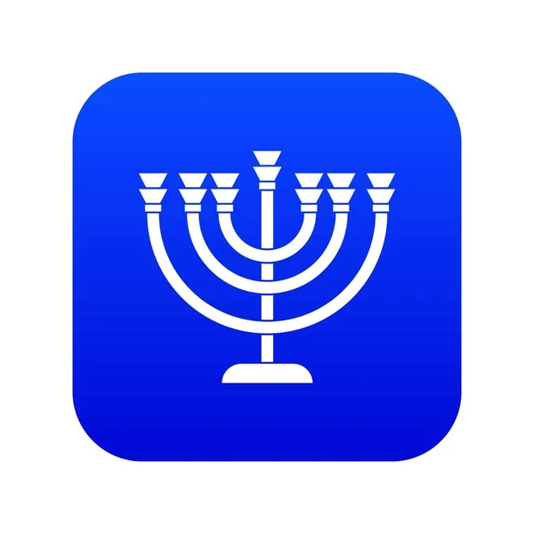 Menorah Icon Digital blå — Stock vektor