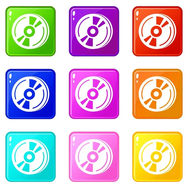 Cd simgeleri seti 9 renk koleksiyonu