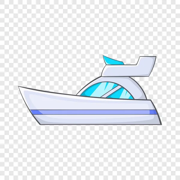 Pequeño icono de barco de motor, estilo de dibujos animados — Archivo Imágenes Vectoriales