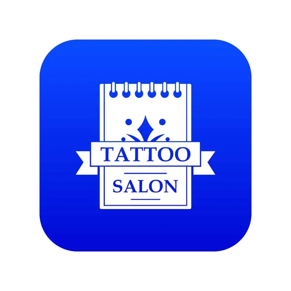 Ícone de salão de tatuagem vetor azul — Vetor de Stock