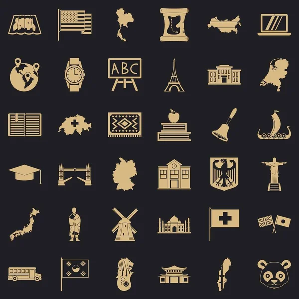 Topografya Icons set, basit tarzı