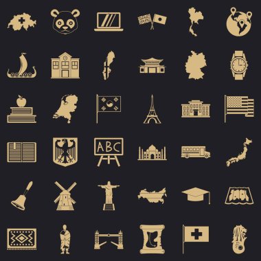 Gezinti Icons set, basit tarzı