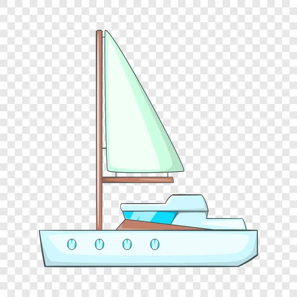 Zee jacht icoon, cartoon stijl — Stockvector